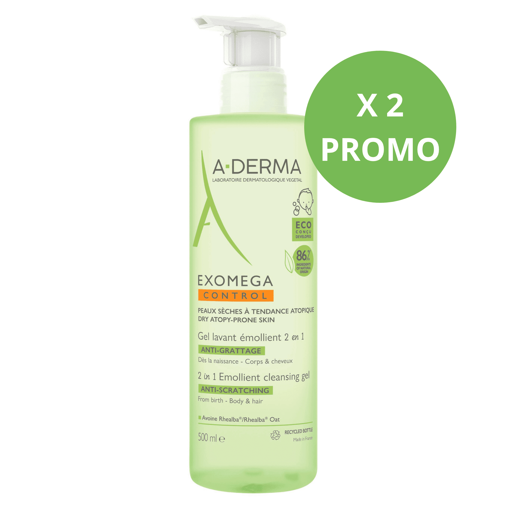 A-Derma Exomega Control 2-in-1 Emolliërende Wasgel A-Derma Exomega Control 2-in-1 Emolliërende Wasgel