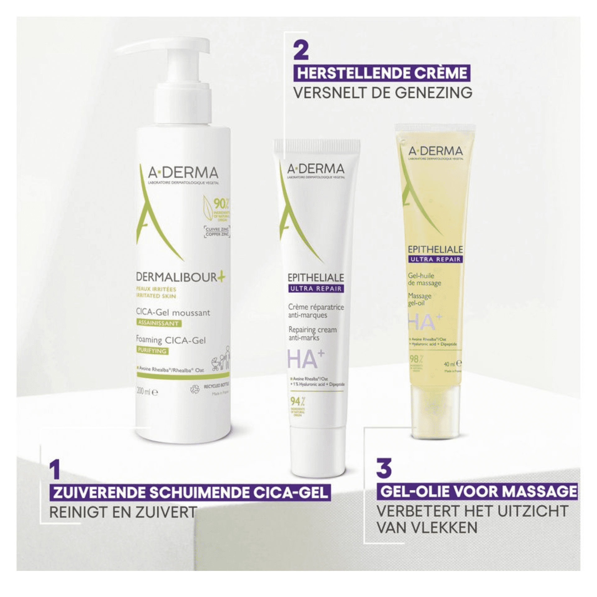 A-Derma Epitheliale Ultra Repair HA+ Herstellende Crème tegen Littekens A-Derma Epitheliale Ultra Repair HA+ Herstellende Crème tegen Littekens