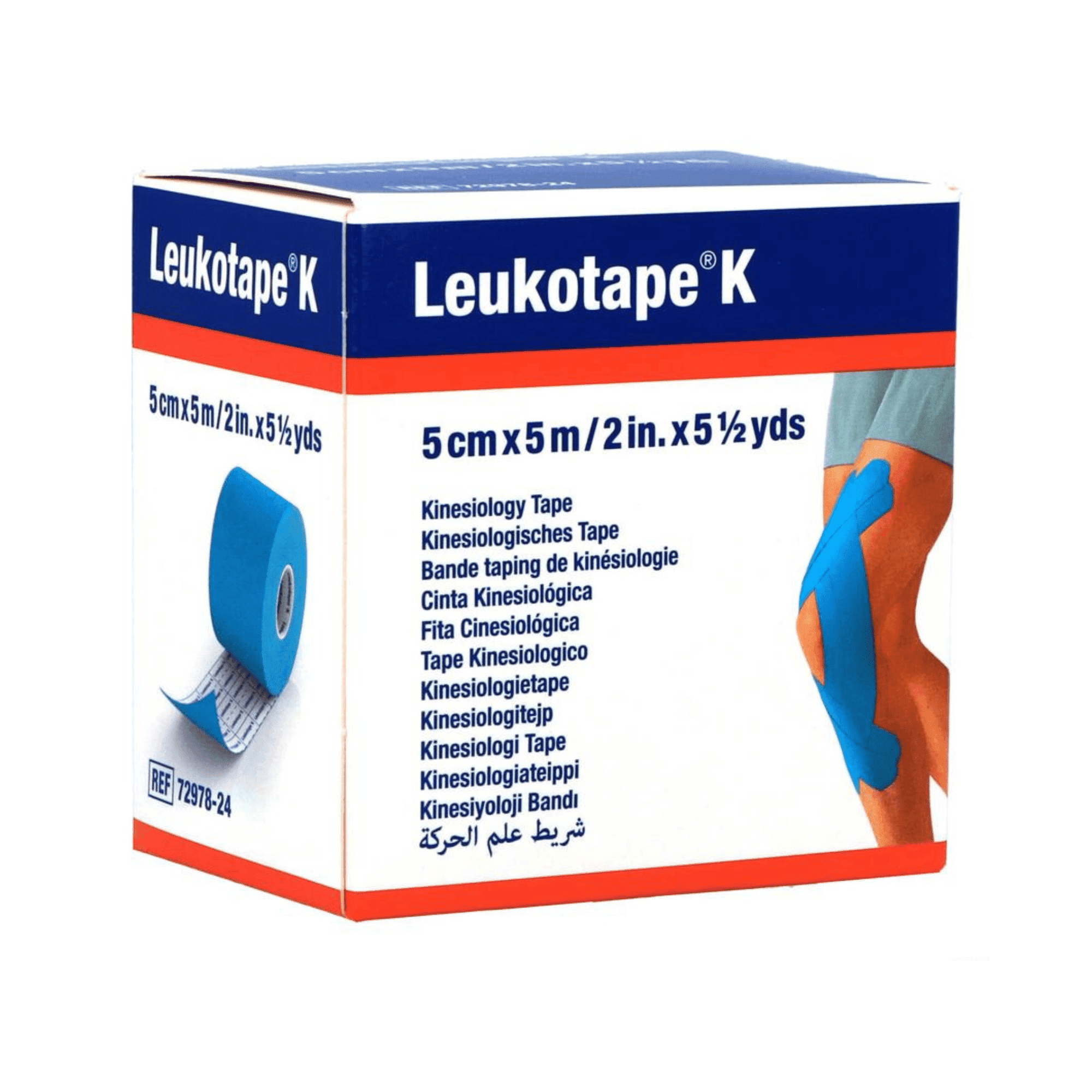 Leukotape K Elastische Kleefwindel Lichtblauw 5 cm x 5 m