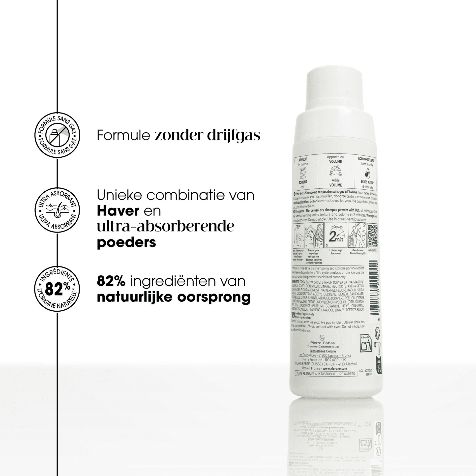 Klorane Haver Droogshampoo in Poedervorm zonder Gas Klorane Haver Droogshampoo in Poedervorm zonder Gas