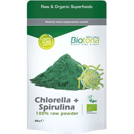Opschudding Riskeren Super goed Biotona Chlorella + Spirulina Raw Powder 200 g - online bestellen | Optiphar