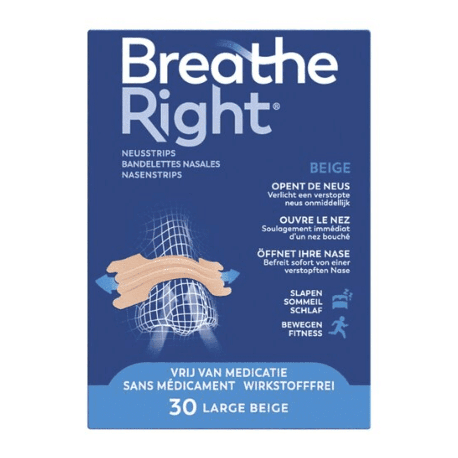 Breathe Right Neusstrips Beige