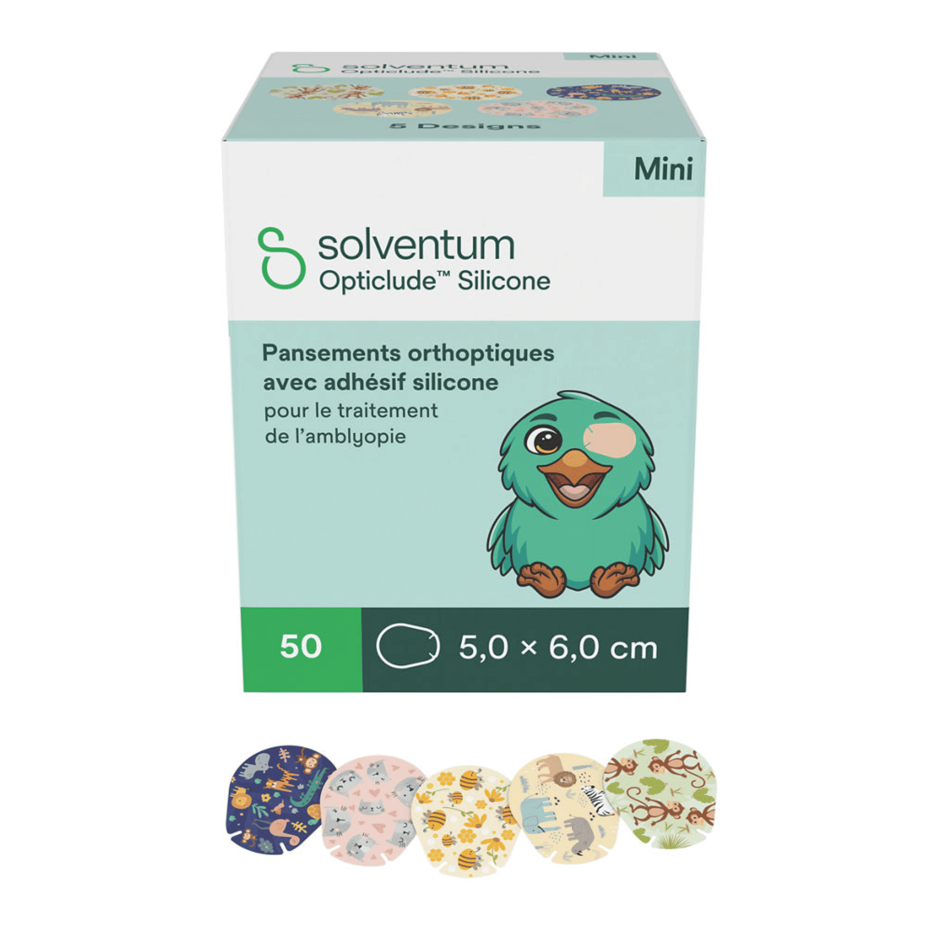 Solventum Opticlude Silicone Mini Girls Oogpleisters 5,0 x 6,0 cm