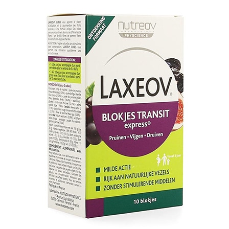 Nutreov Physcience Laxeov Pruim/Vijg/Druif Blokjes Nutreov Physcience Laxeov Pruim/Vijg/Druif Blokjes