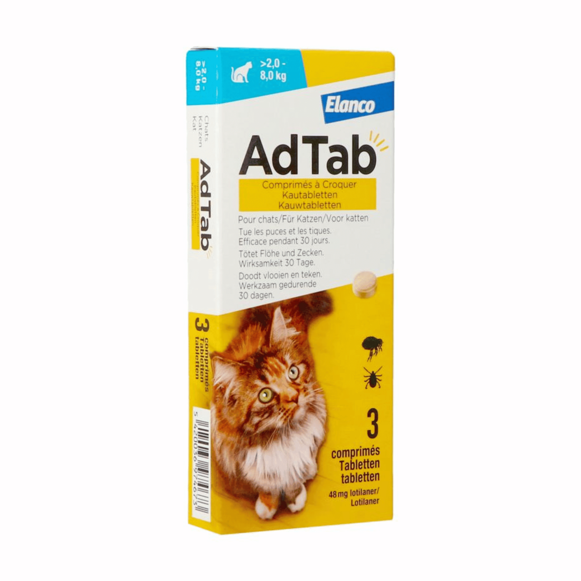 AdTab 48 mg Kat > 2 kg - 8 kg AdTab 48 mg Kat > 2 kg - 8 kg