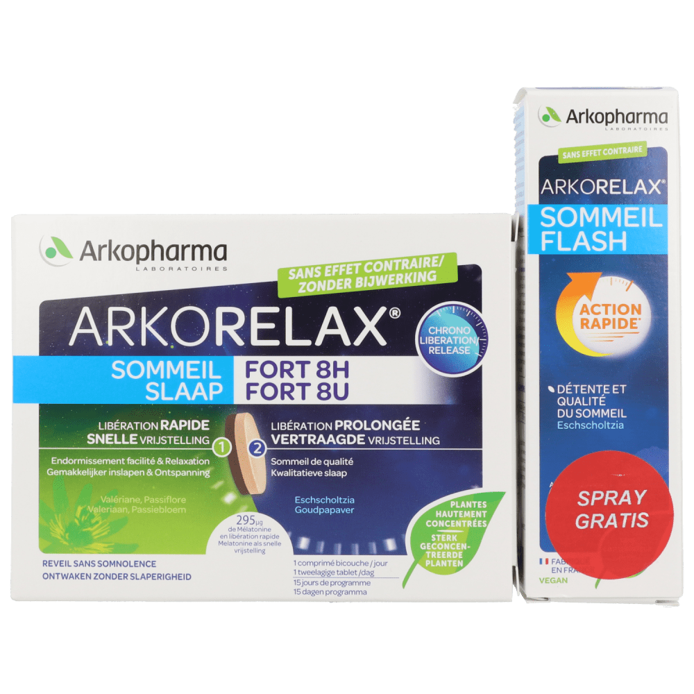 Arkorelax Slaap Fort 8u + Gratis Flash Spray