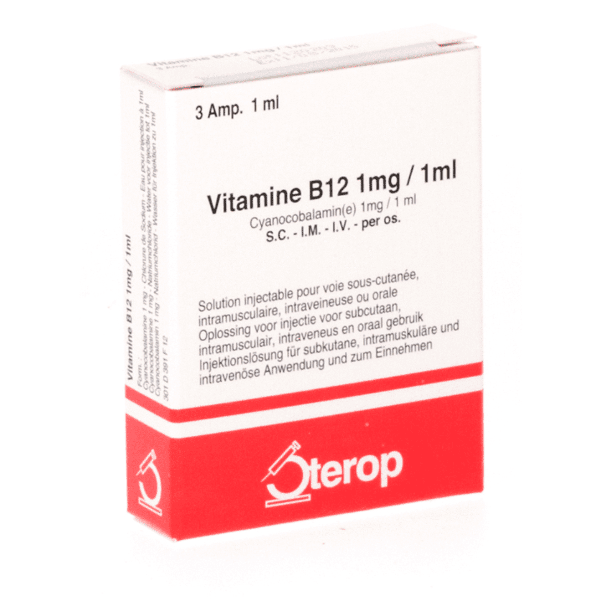 Sterop Vitamine B12 1 mg / 1 ml 3 ampoules Sterop Vitamine B12 1 mg / 1 ml 3 ampoules