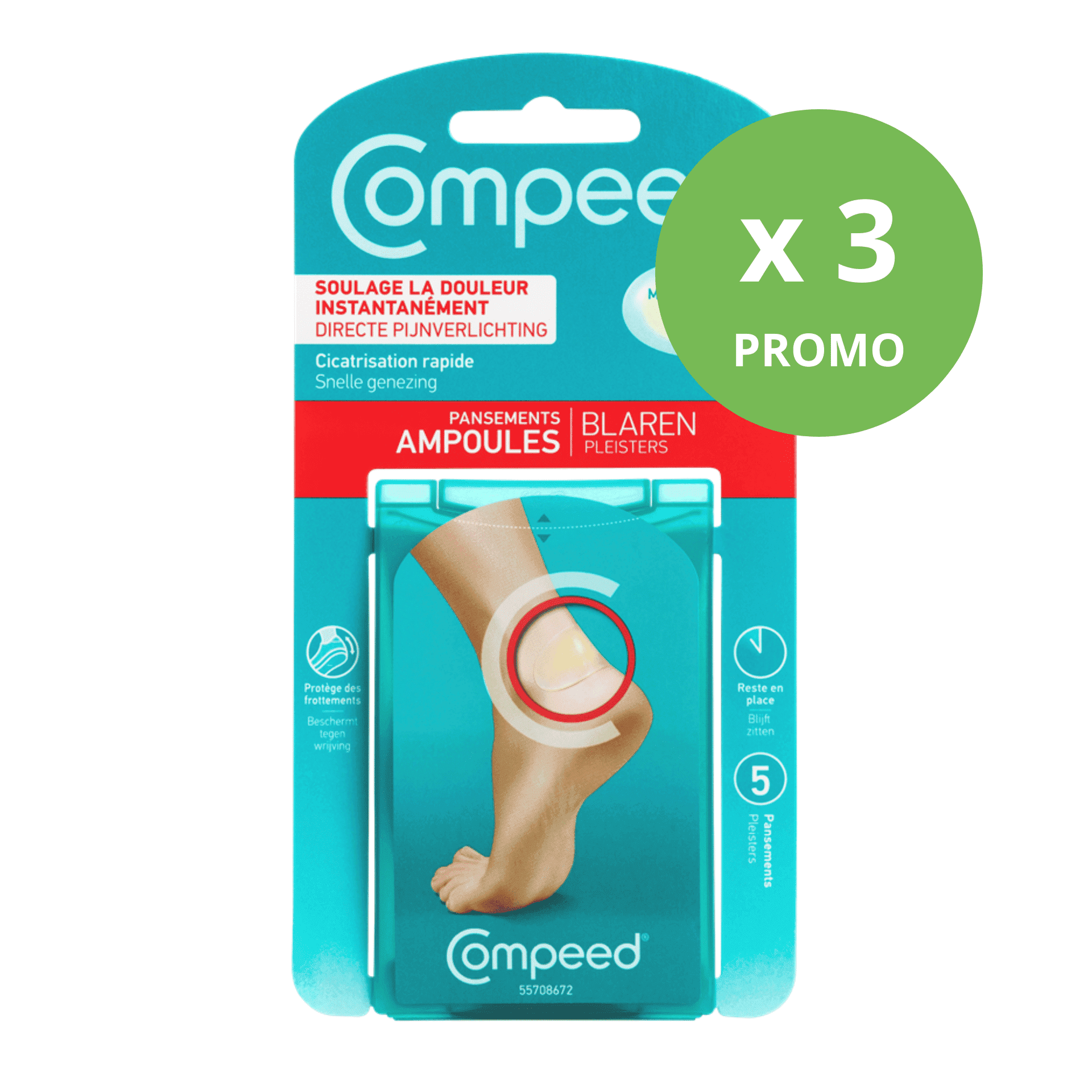 Compeed Pansement Ampoules Moyen Format Econ. 10