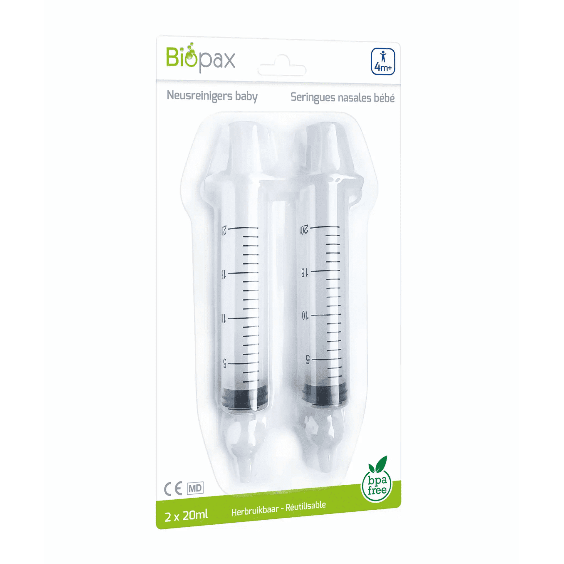 Biopax Seringue Nasale Bebe 4m+ 2x20ml + 2 Embouts Biopax Seringue Nasale Bebe 4m+ 2x20ml + 2 Embouts