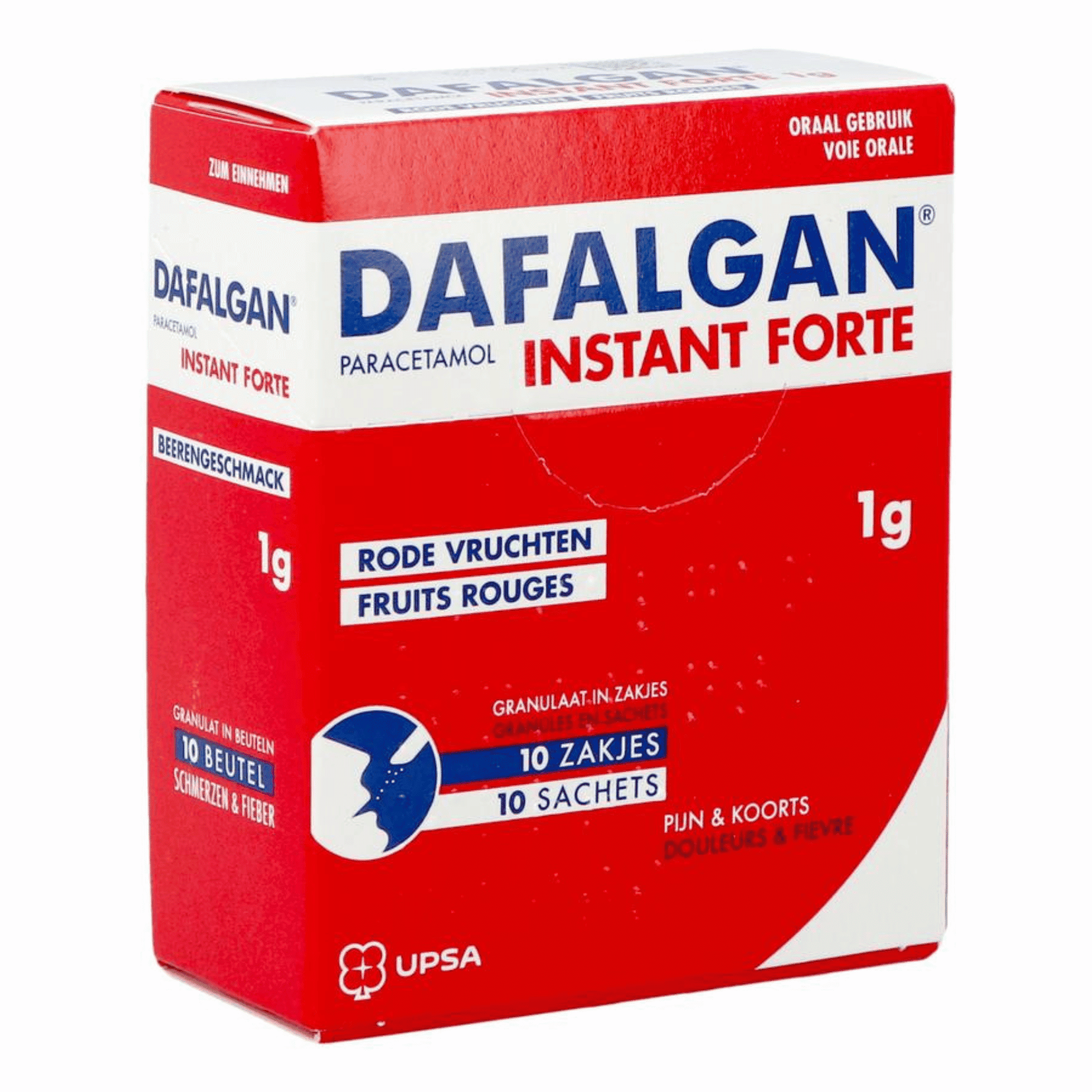 Dafalgan Instant Forte 1 g Rode Vruchten