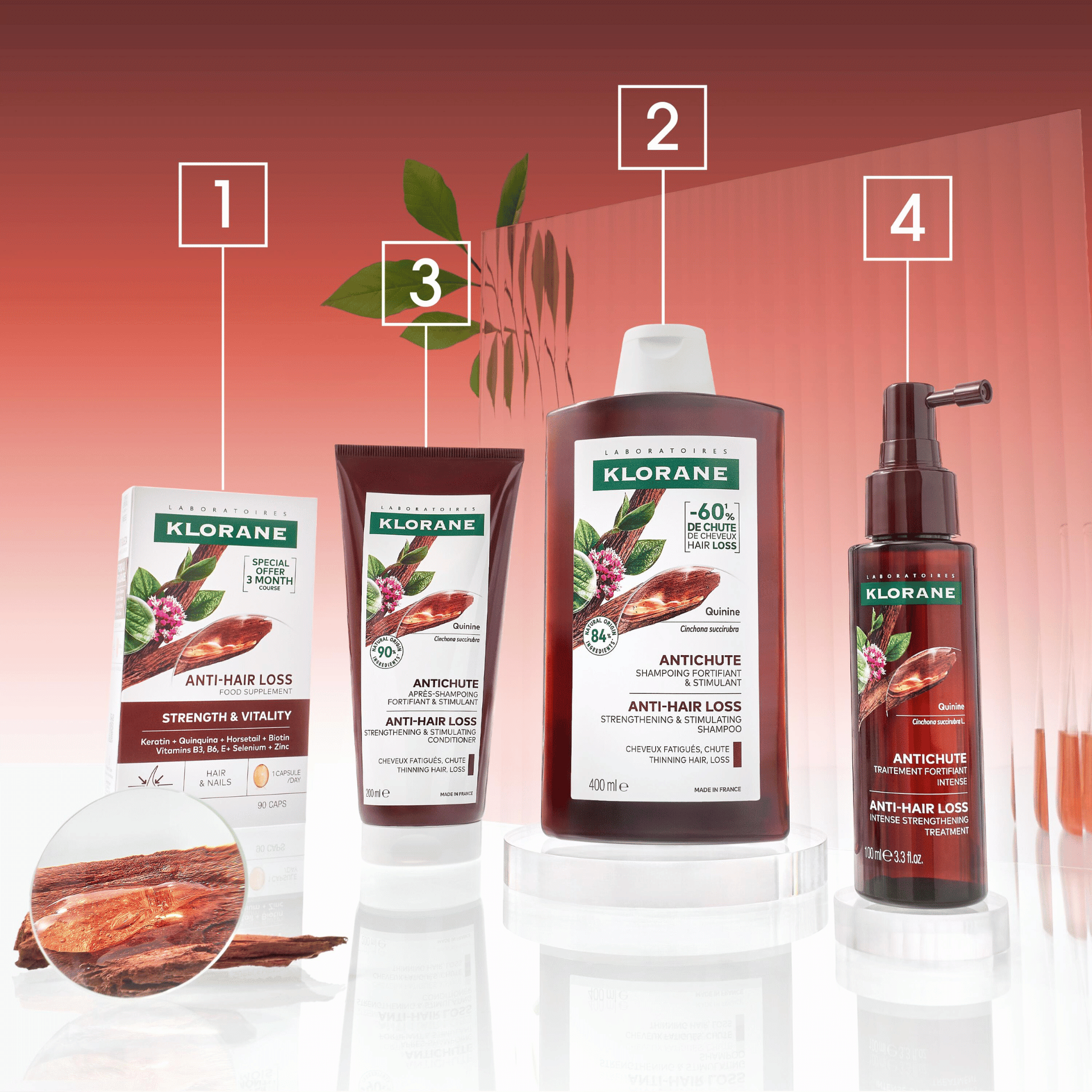 Klorane Kinine Supplement tegen Haarverlies