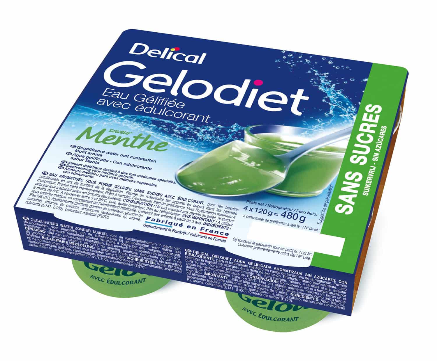Delical Gelodiet Gelwater Munt Zonder Suiker Delical Gelodiet Gelwater Munt Zonder Suiker