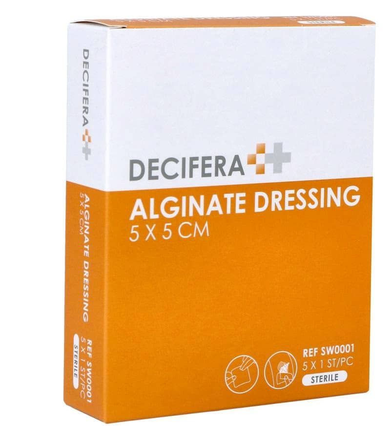 Decifera Alginate Dressing 5x 5cm 5