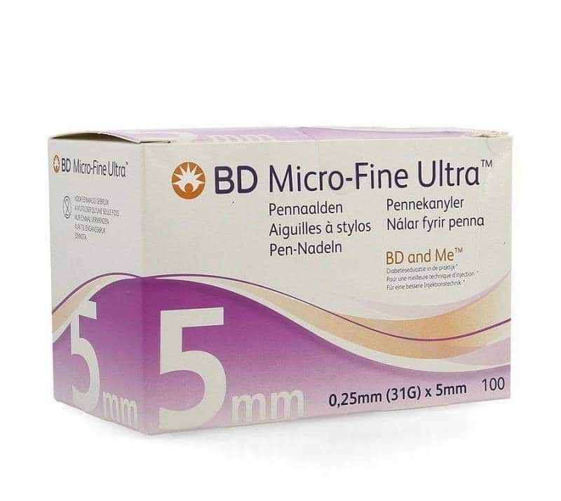 Bd Microfine Ultra Aig. Stylo0,25mmx5mm Easyfl.100