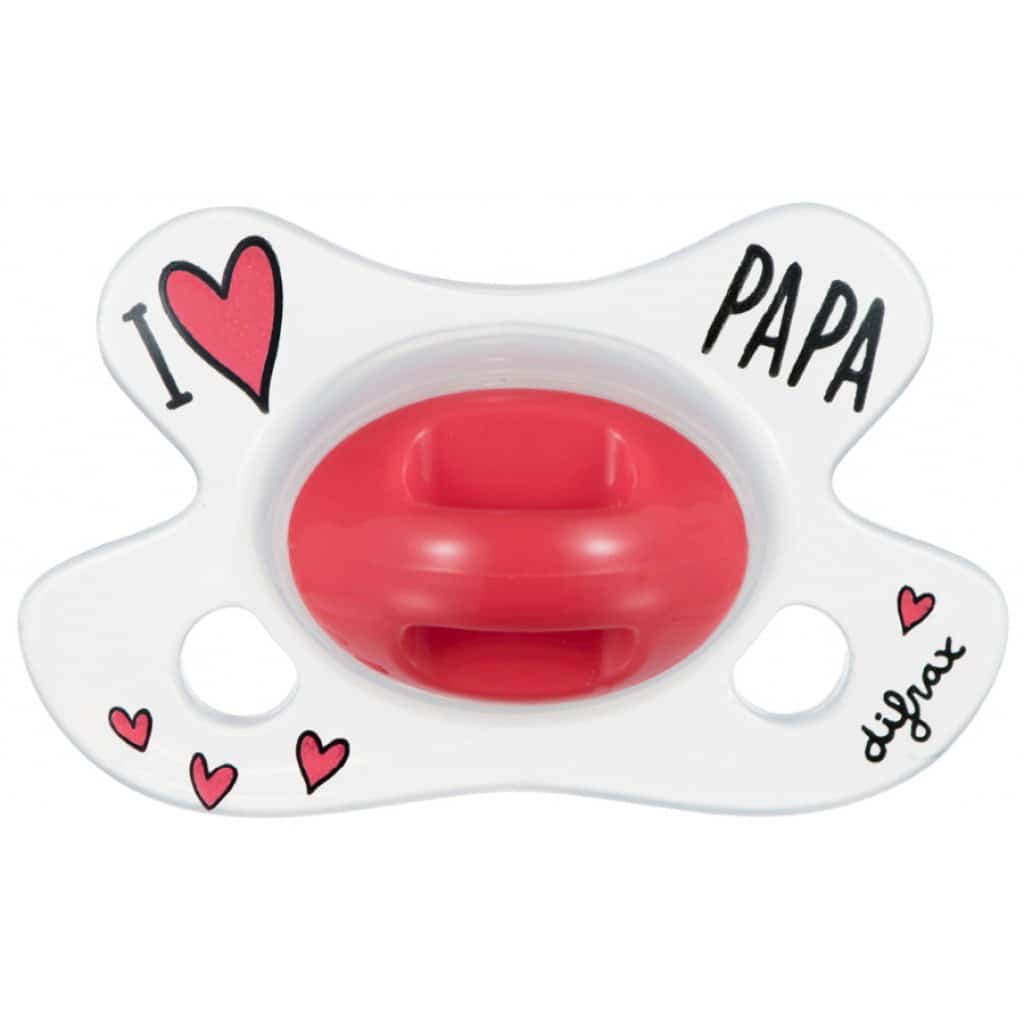 Difrax Fopspeen Natural I Love Papa/Mama 12+ Difrax Fopspeen Natural I Love Papa/Mama 12+