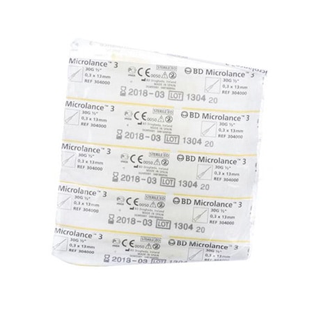 BD Microlance 3 30 G x 1/2 RB 0,30 x 13 mm Geel BD Microlance 3 30 G x 1/2 RB 0,30 x 13 mm Geel