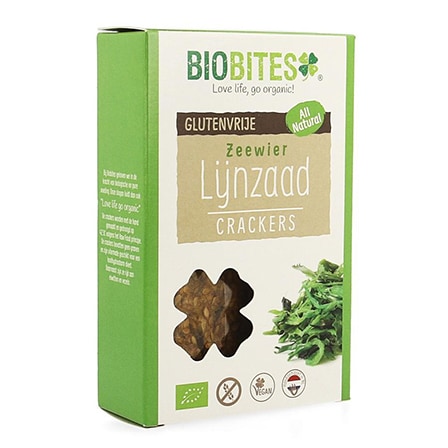 Biobites Lijnzaad Crackers Zeewier