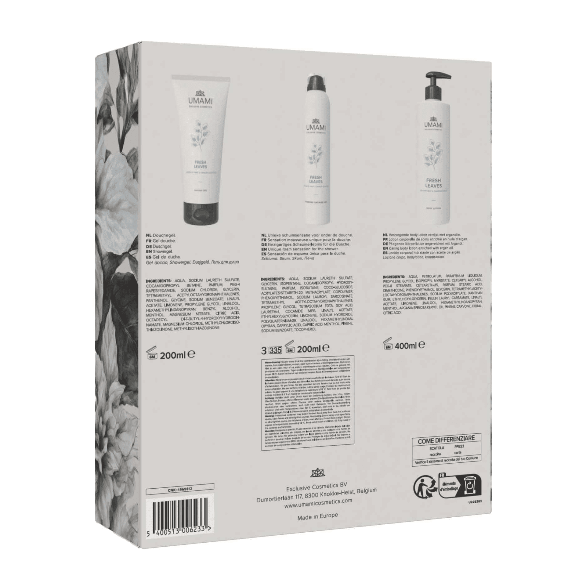 Umami Fresh Leaves Geschenkset Douche Klein
