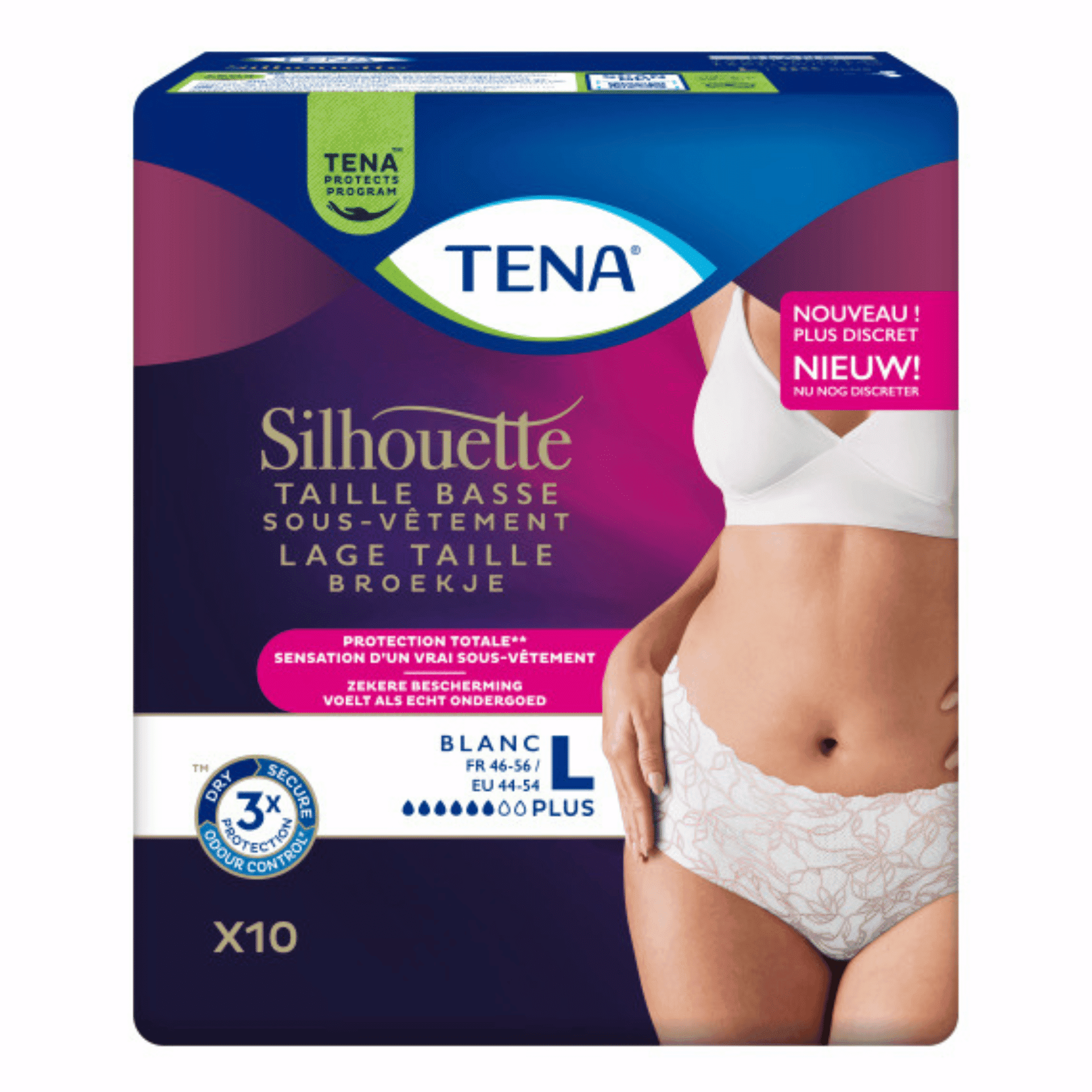Tena Silhouette Plus Blanc Taille Basse M12 780103 Tena Silhouette Plus Blanc Taille Basse M12 780103