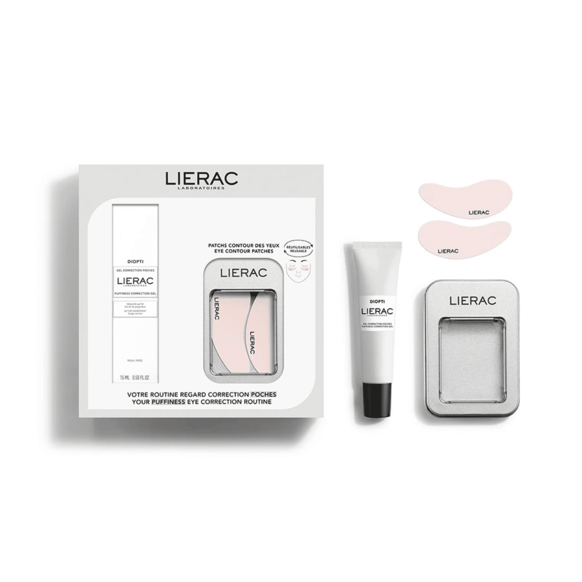 Lierac Diopti Corrigerende Gel tegen Wallen + Patches Geschenkset Lierac Diopti Corrigerende Gel tegen Wallen + Patches Geschenkset