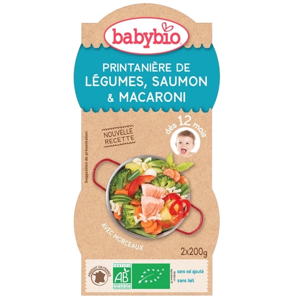 Babybio Bipack Groenten/Zalm/Macaroni 12+