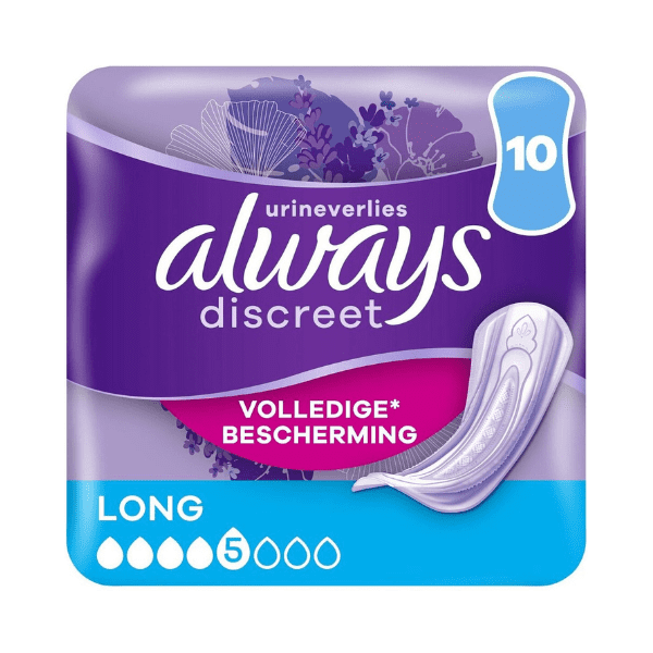 Always Discreet Long Verband Voor Urineverlies Always Discreet Long Verband Voor Urineverlies