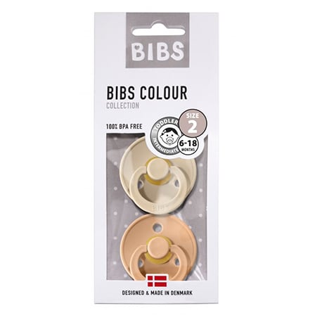 Bibs Fopspeen Duo Vanilla/Peach 6-18 Bibs Fopspeen Duo Vanilla/Peach 6-18