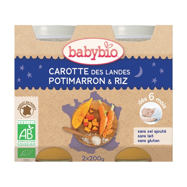 Babybio Bipack Slaap Lekker Wortel/Pompoen/Rijst 6+