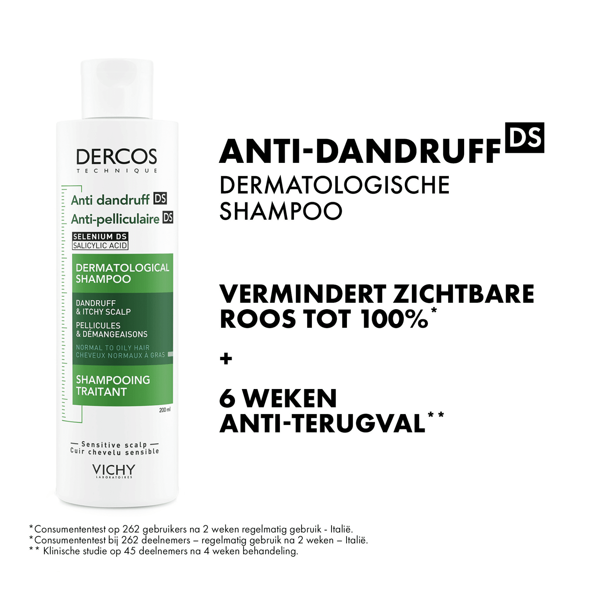 Vichy Dercos Anti-Roos DS Normaal tot Vet Haar Vichy Dercos Anti-Roos DS Normaal tot Vet Haar