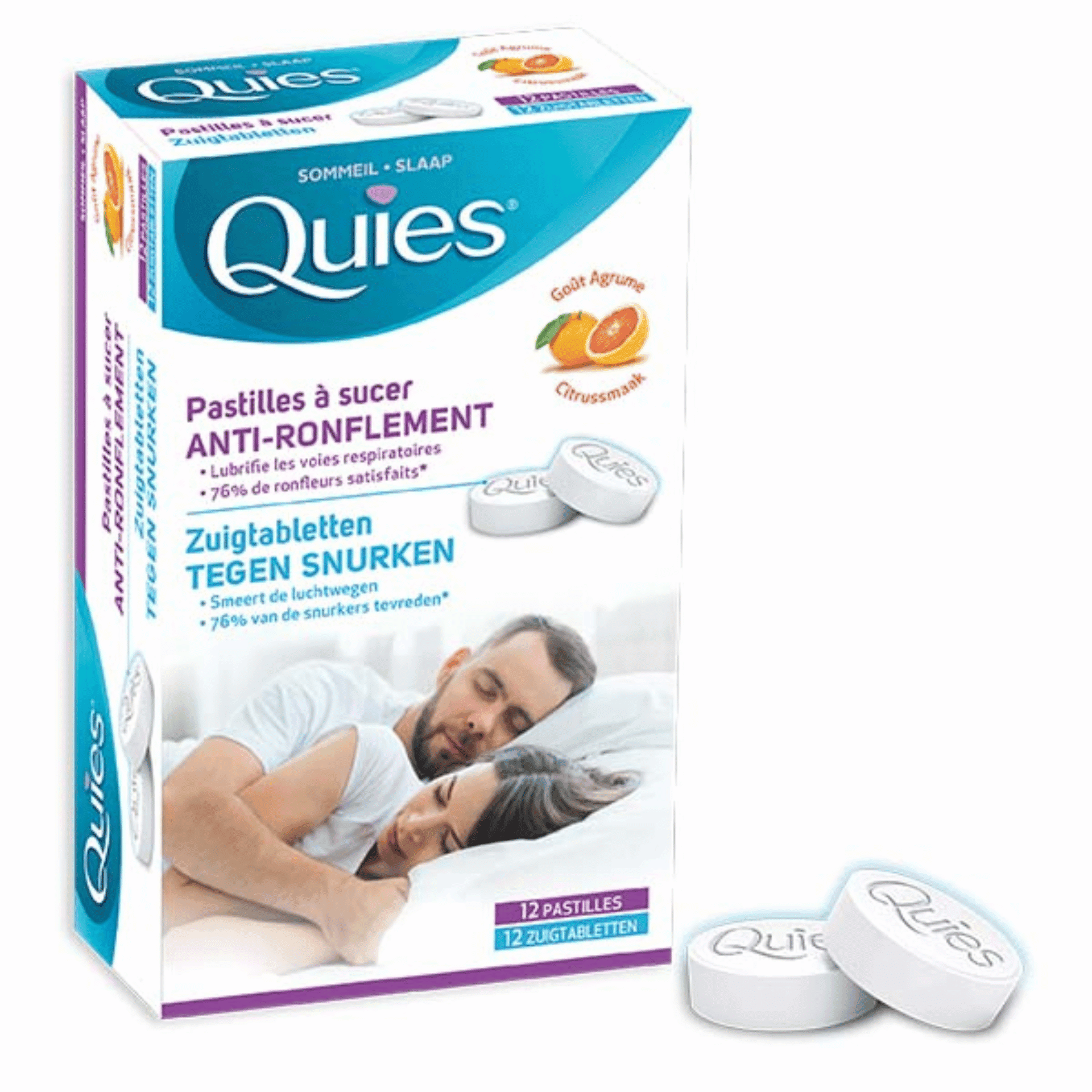 Quies Zuigtabletten tegen Snurken Citrussmaak Quies Zuigtabletten tegen Snurken Citrussmaak