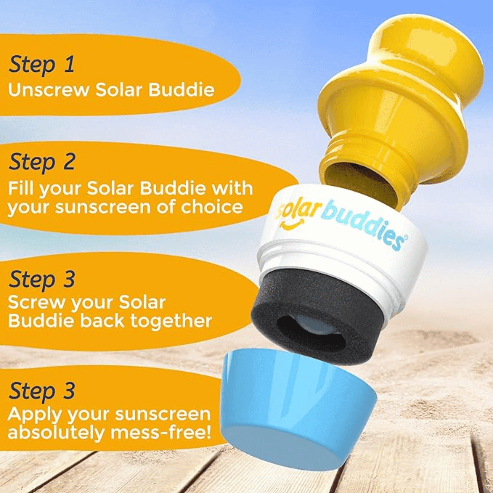 Solar Buddies Hervulbare Zonnecrème-applicator Solar Buddies Hervulbare Zonnecrème-applicator