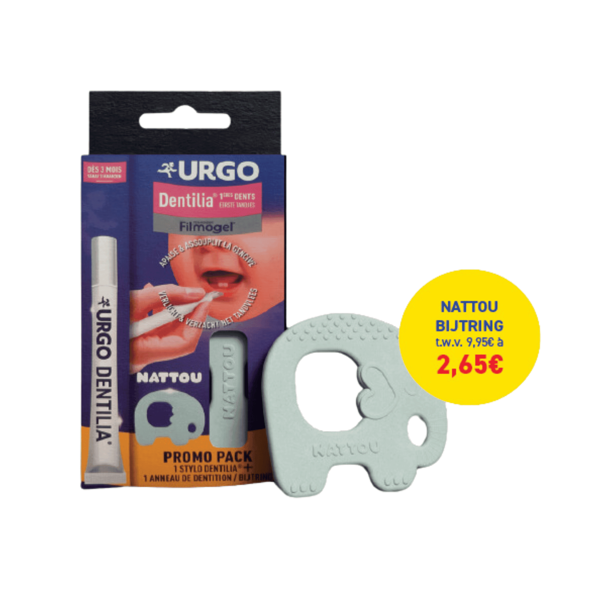 Urgo Dentilia Eerste Tandjes + Nattou Bijtring PROMO