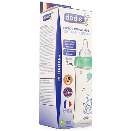 Dodie Zuigfles Initiatie+ Transparant Groen 330ml 6+ Dodie Zuigfles Initiatie+ Transparant Groen 330ml 6+