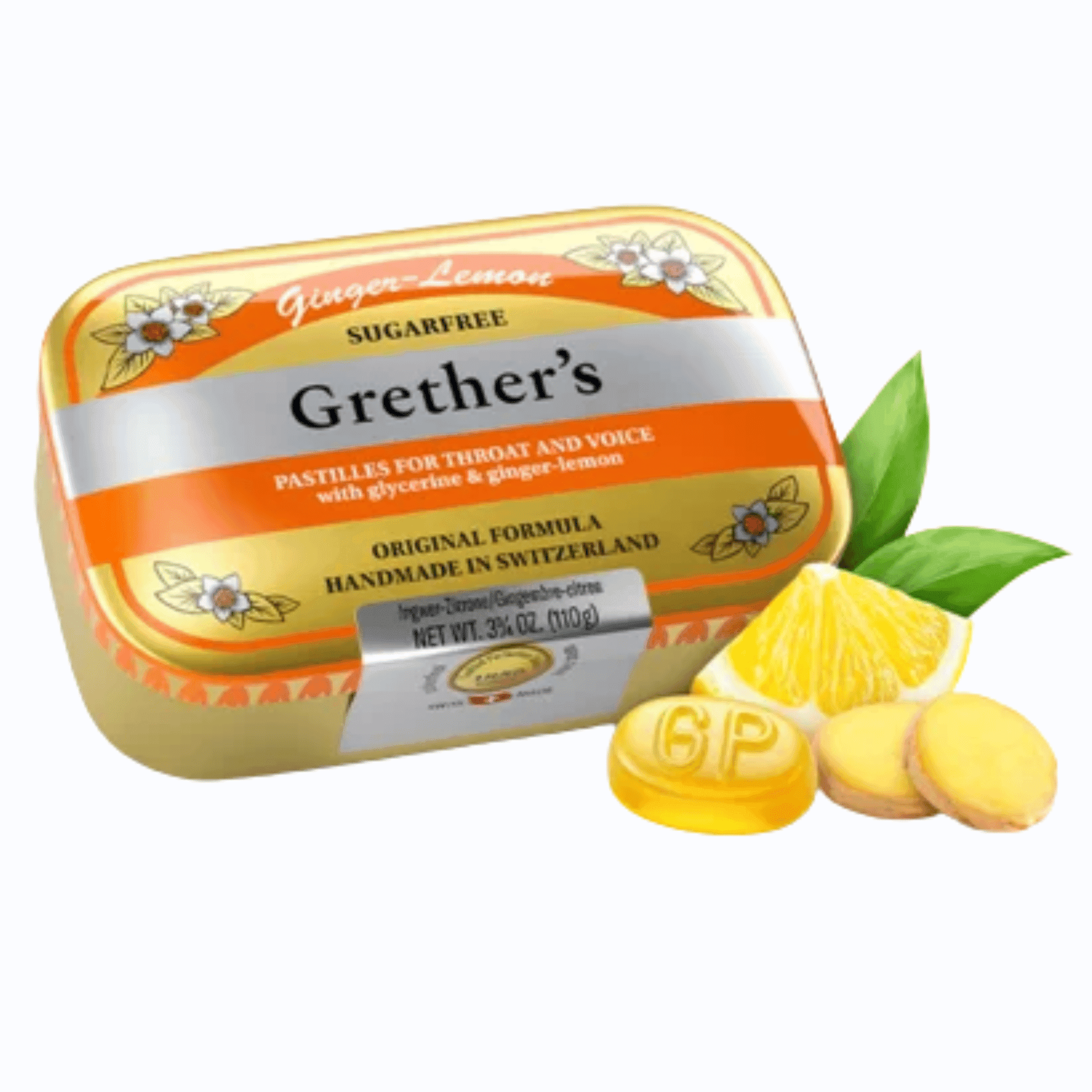 Grether's Pastilles Gingembre-citron S/sucre 110g Grether's Pastilles Gingembre-citron S/sucre 110g