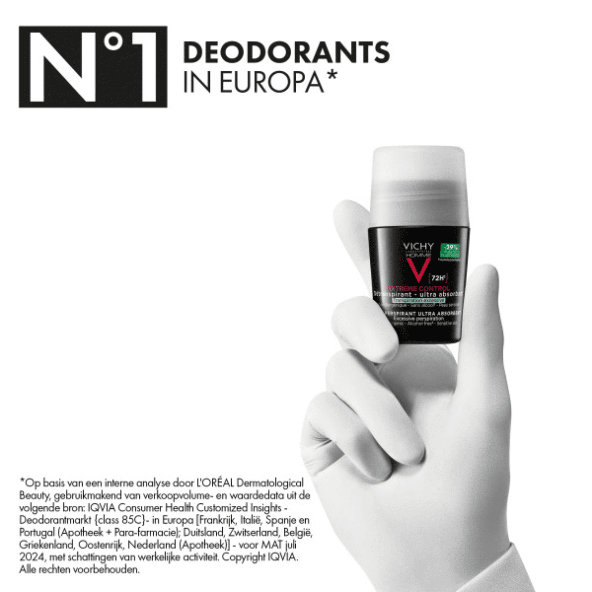 Vichy Homme Extreme Control Antitranspirant 72U Roller Vichy Homme Extreme Control Antitranspirant 72U Roller