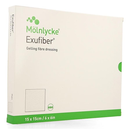 Exufiber Gelvormend Vezelverband 15 X 15cm Exufiber Gelvormend Vezelverband 15 X 15cm