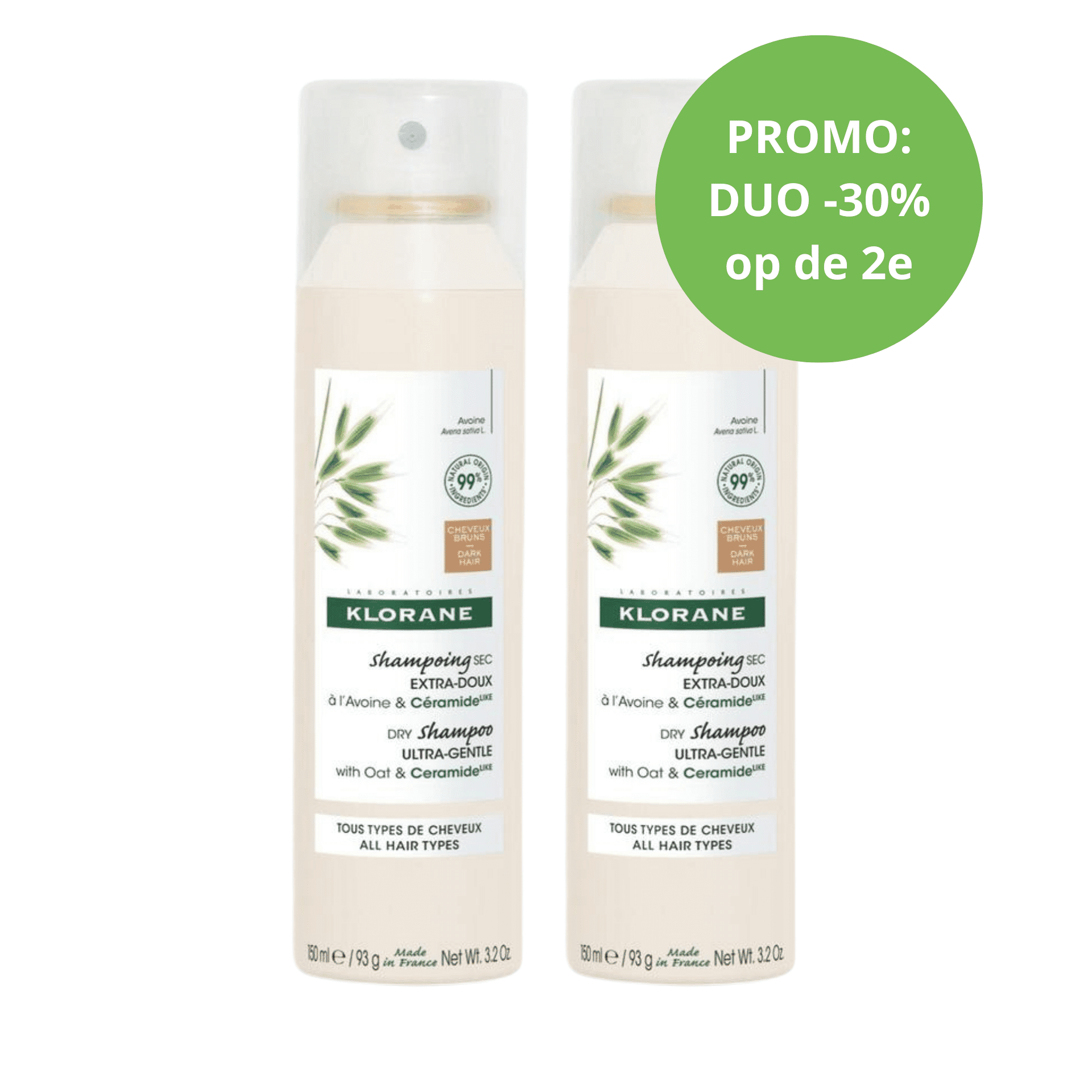 Klorane Ultramilde Getinte Droogshampoo met Haver & Ceramide PROMO Klorane Ultramilde Getinte Droogshampoo met Haver & Ceramide PROMO