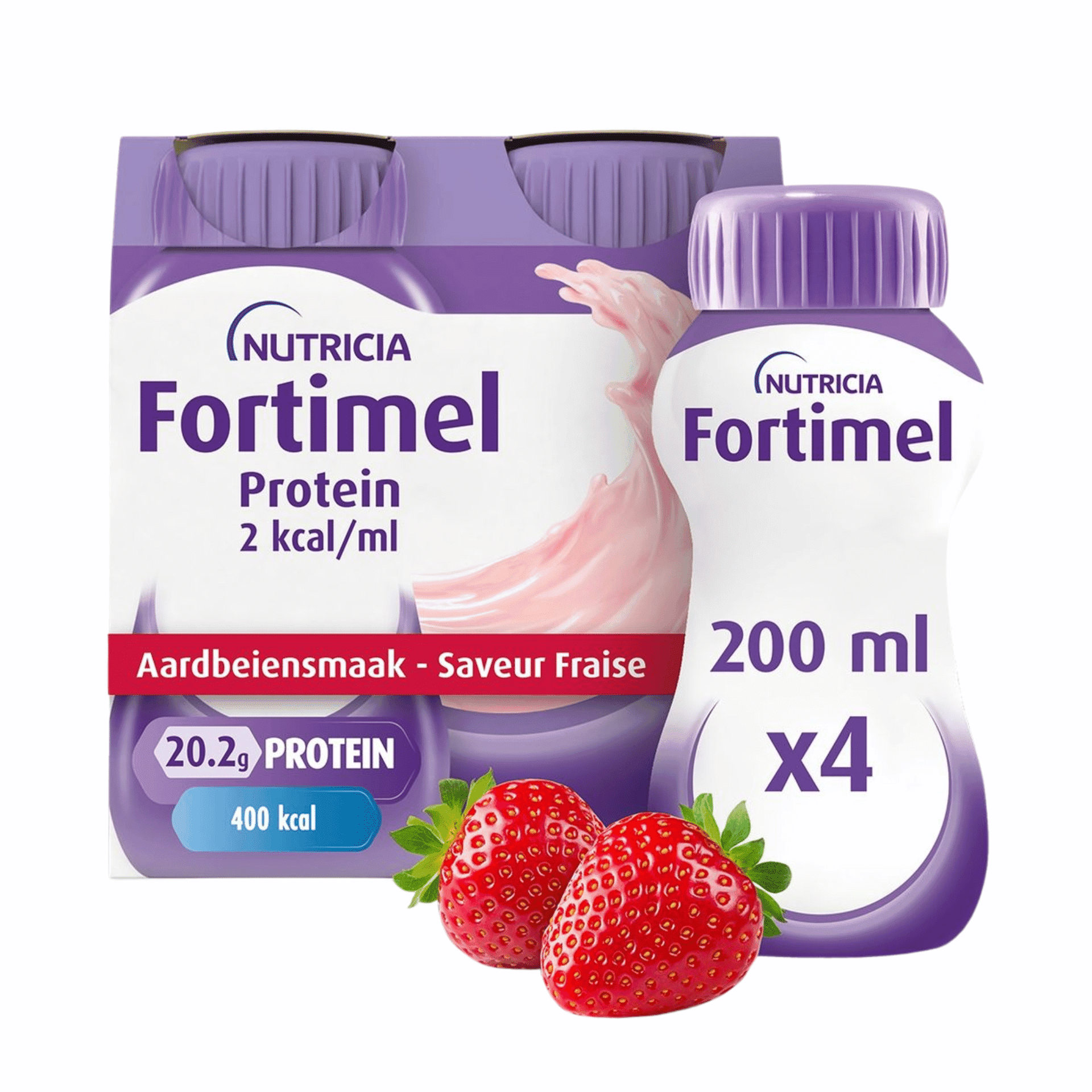Fortimel Protein 2 kcal/ml 4 x 200 ml Aardbei | Optiphar